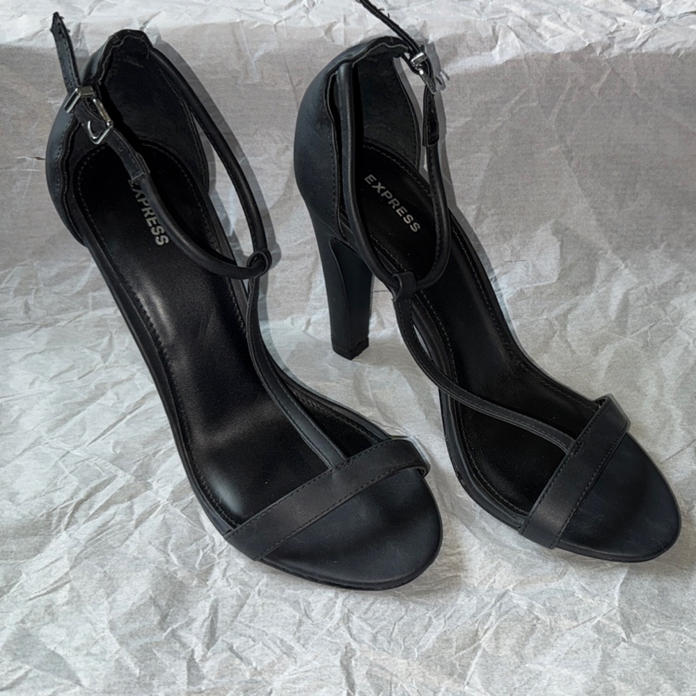 Express Black Strappy Heels
